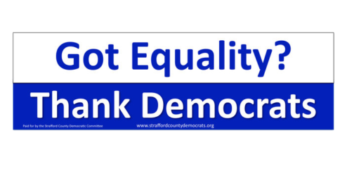 SCDC Thank Democrats Bumper Sticker: Got Equality