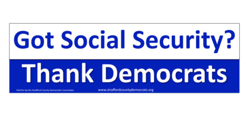 SCDC Thank Democrats Bumper Sticker: Got Social Security