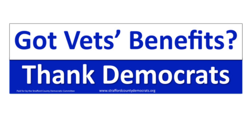 SCDC Thank Democrats Bumper Sticker: Got Veterans Benefits